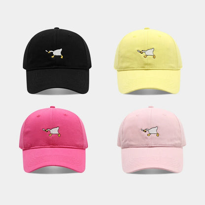 Cute Goose Embroidered Soft Top Baseball Cap