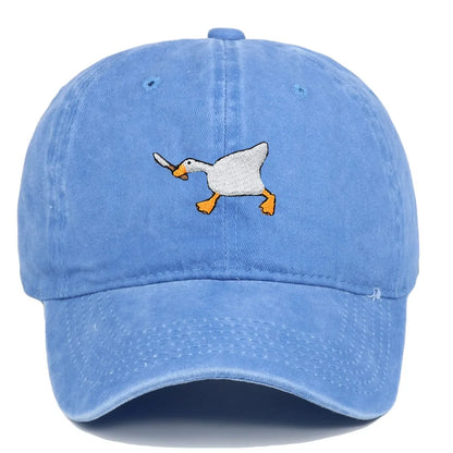 White Goose Embroidered Adjustable Trucker Baseball Cap