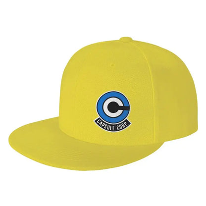 Flat Brim Hats Capsule Corp Print Baseball Cap