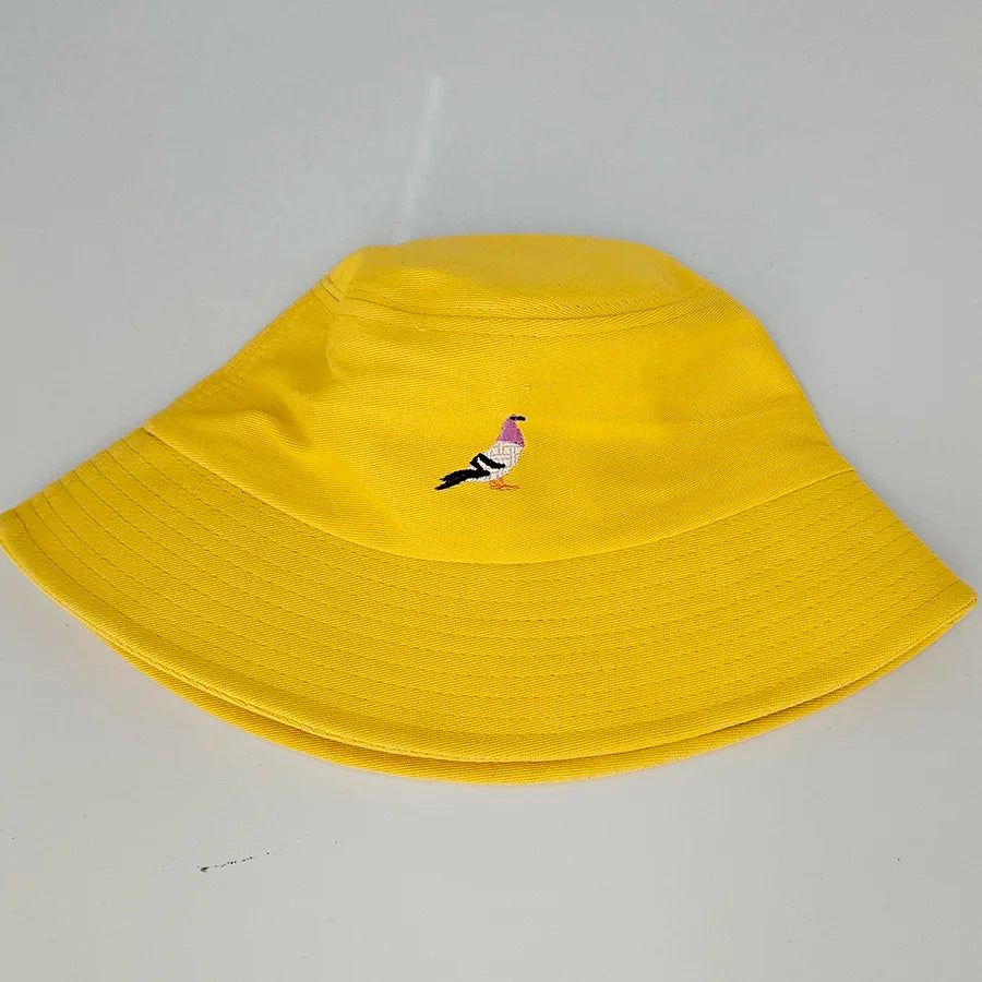Embroidered Pigeon Travel Bucket Hat