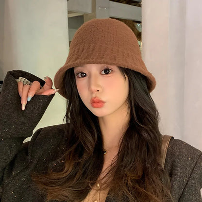 Unisex Retro Wool Knitted Winter Bucket Hat