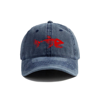 Fishbone Baseball Cap Summer Distressed Dad Hats