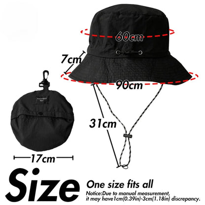 UPF 50+ Waterproof Foldable Wide Brim Bucket Hat