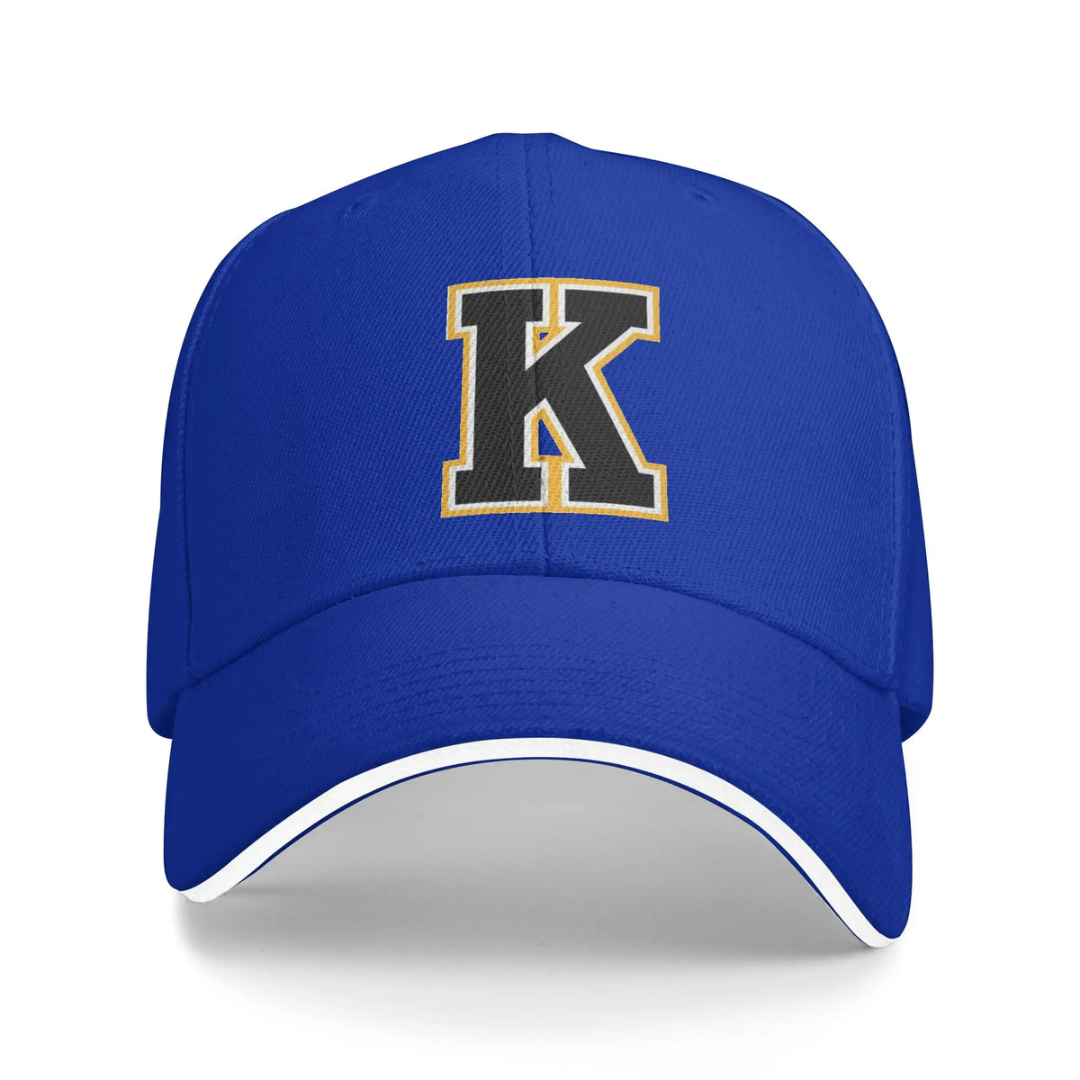 Golden Letter K Beach Baseball Cap