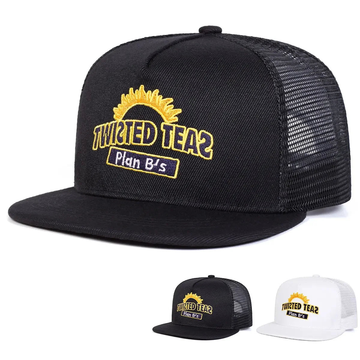 Twisted Teas Embroidered Mesh Snapback Cap