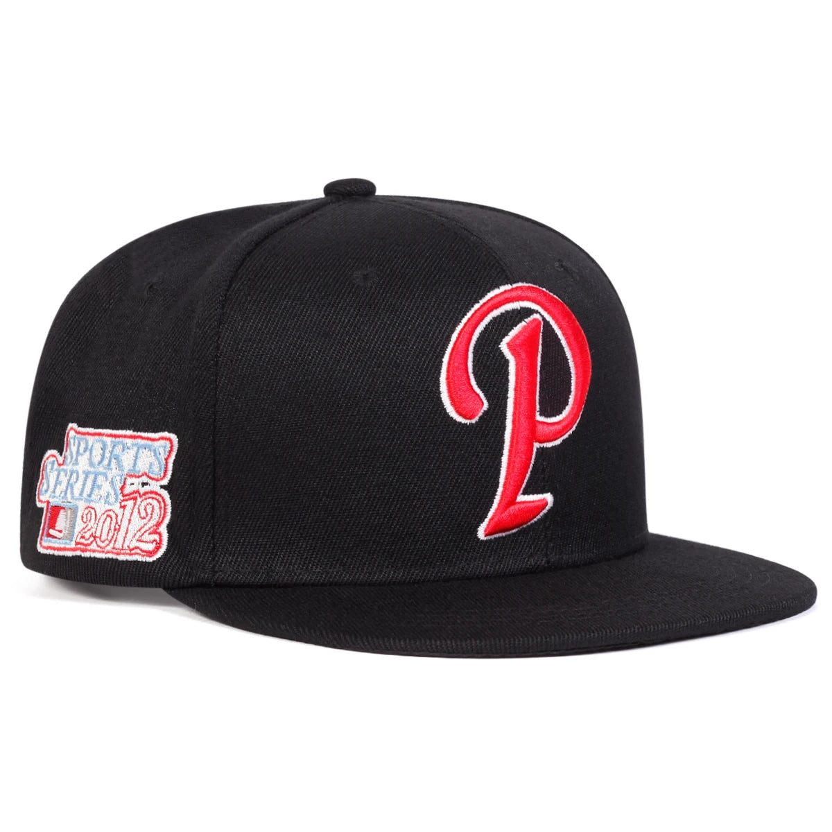 P Letter Embroidery Hip Hop Snapback Cap
