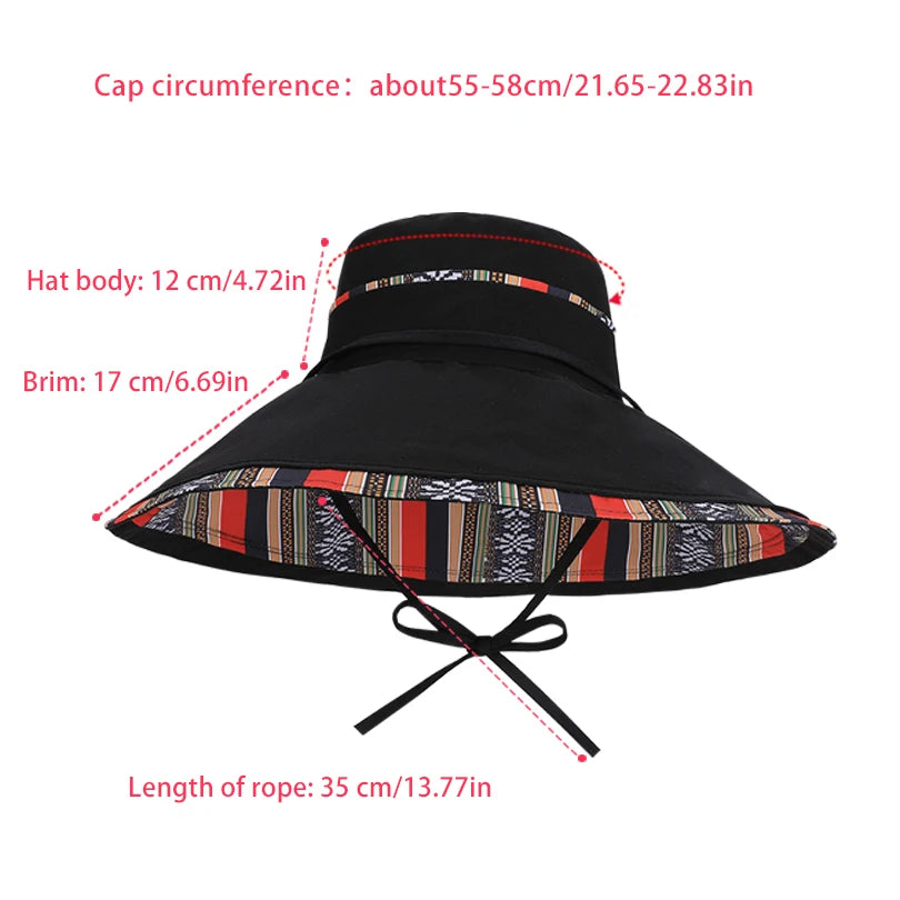 Reversible Wide Brim Summer Kids Bucket Hat