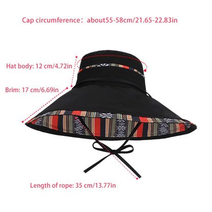 Reversible Wide Brim Summer Kids Bucket Hat