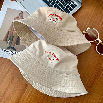 Cute Dog Embroidered Fisherman Bucket Hat