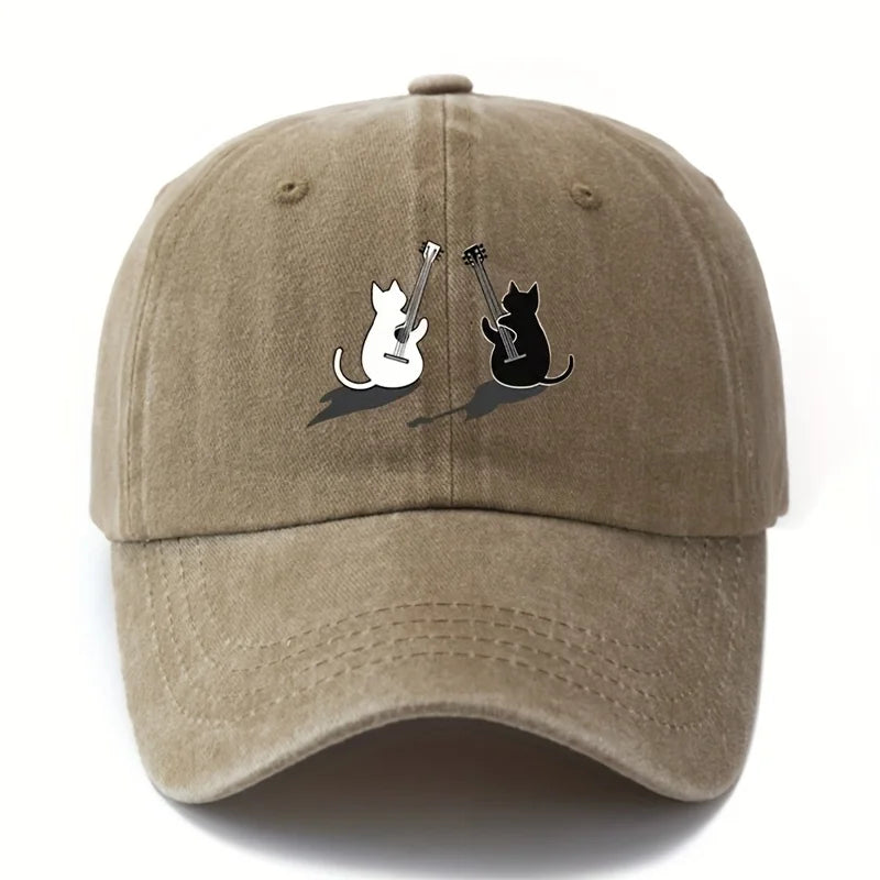 Cat Guitar Pattern Lightweight Duckbill Baseball Cap