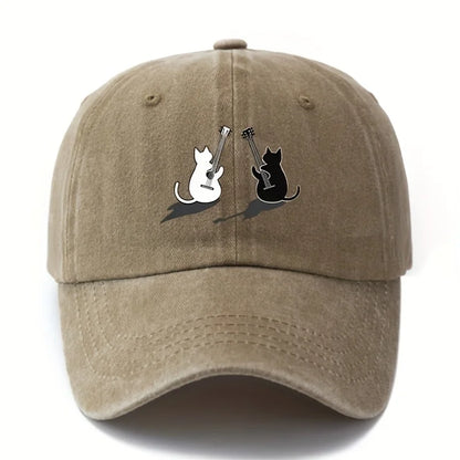 Cat Guitar Pattern Lightweight Duckbill Baseball Cap