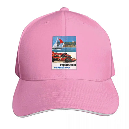 Monaco 1970 Vintage Auto Racing Baseball Cap