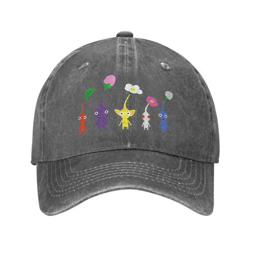 Space Invaders Pixelated Distressed Washed Denim Baseball Cap