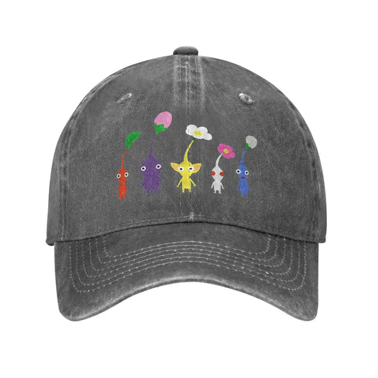 Space Invaders Pixelated Distressed Washed Denim Baseball Cap