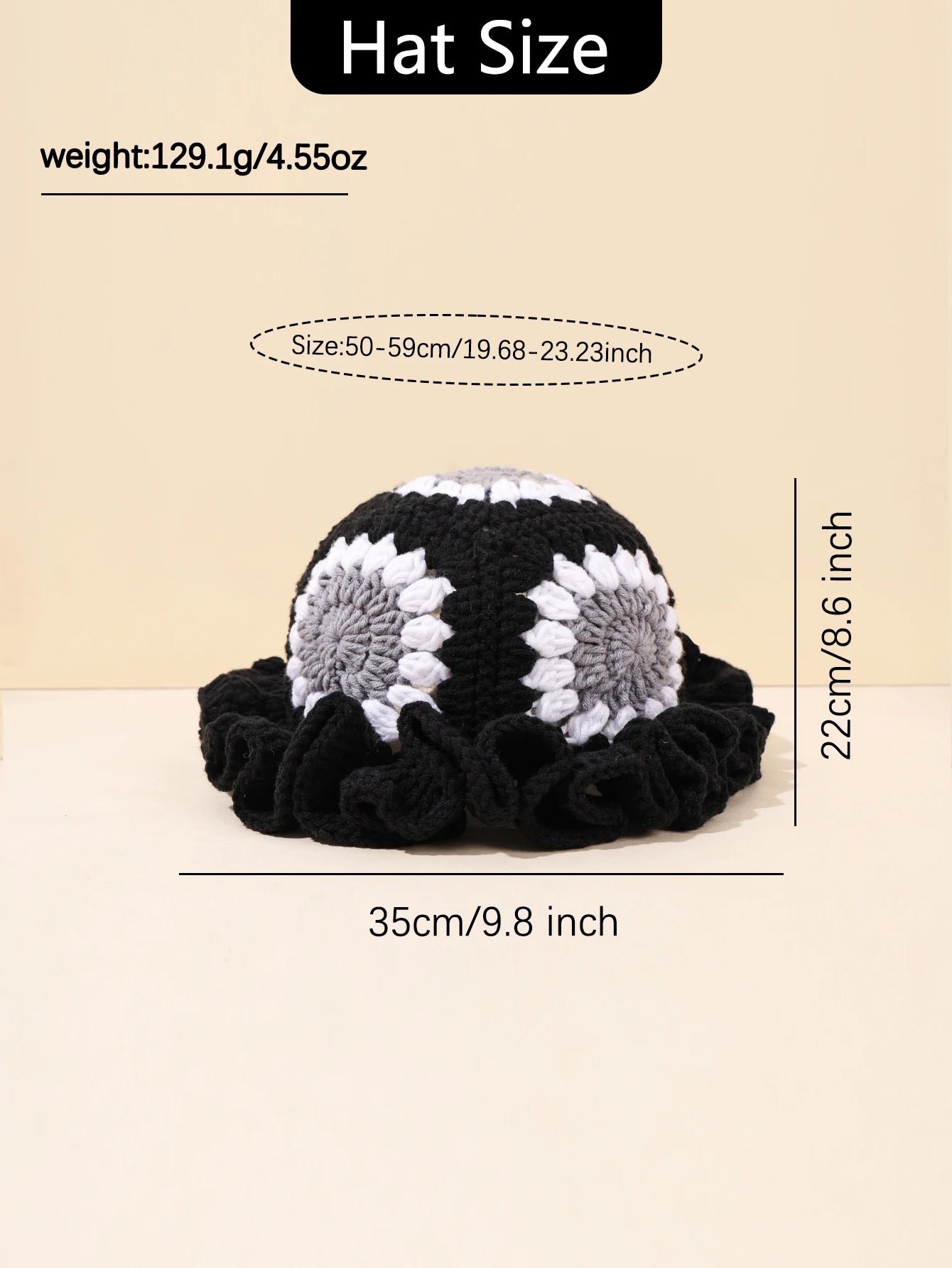 Vintage Spliced Crochet Winter Bucket Hat