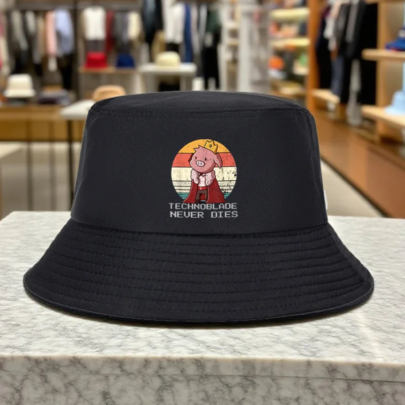 Tech Pixel Pig King Bucket Hat
