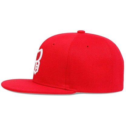 Unisex B Letter Embroidered Snapback Cap