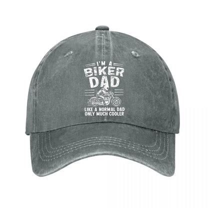 Biker Dad Vintage Washed Baseball Cap