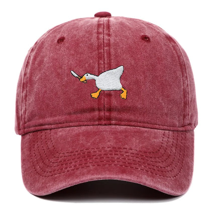 White Goose Embroidered Adjustable Snapback Baseball Cap