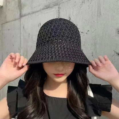 Women Hollow Crochet Fisherman Bucket Hat