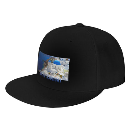 Santorini Greek Islands Callisc Flat Brim Snapback Cap