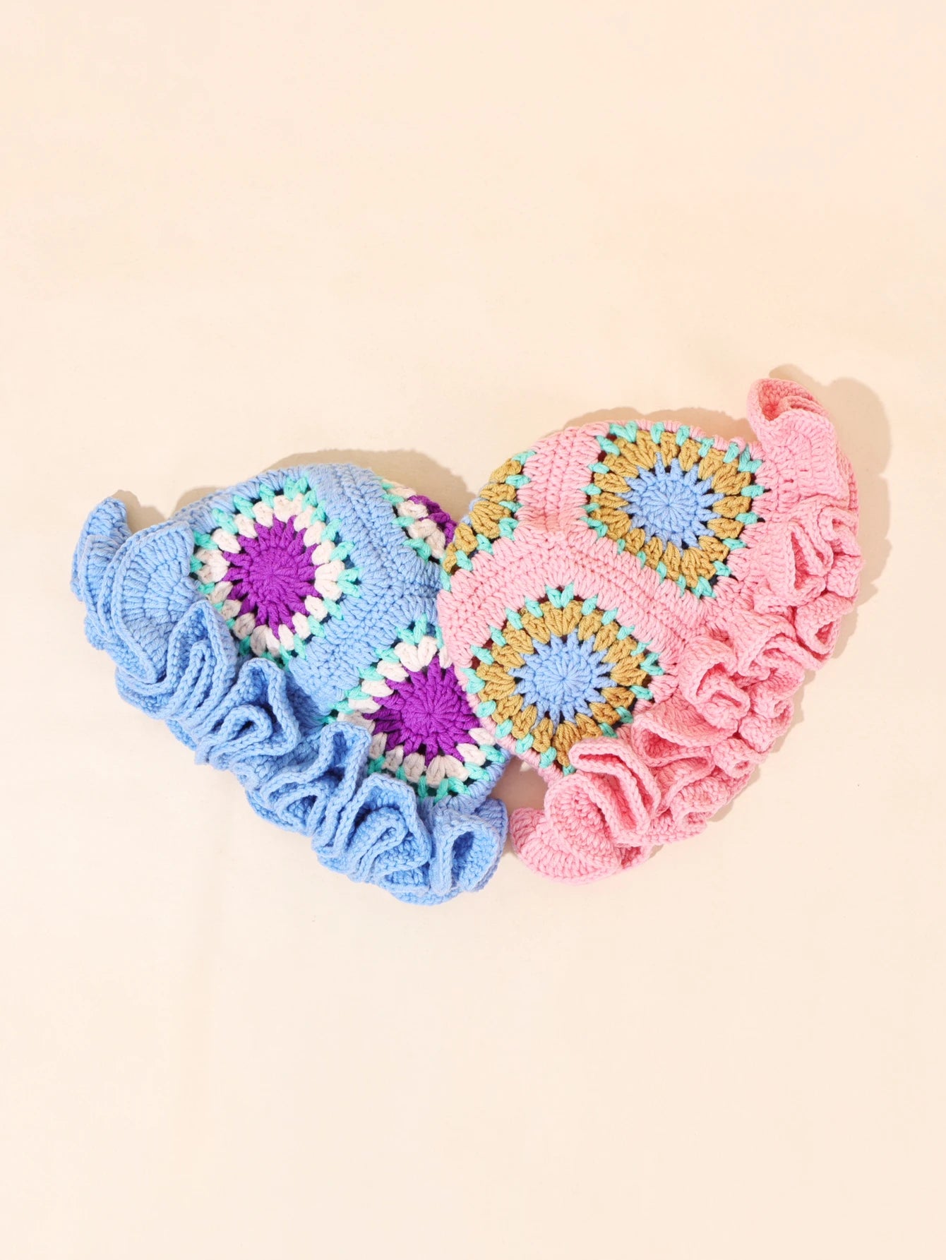 Retro Patchwork Crochet Bohemian Bucket Hat