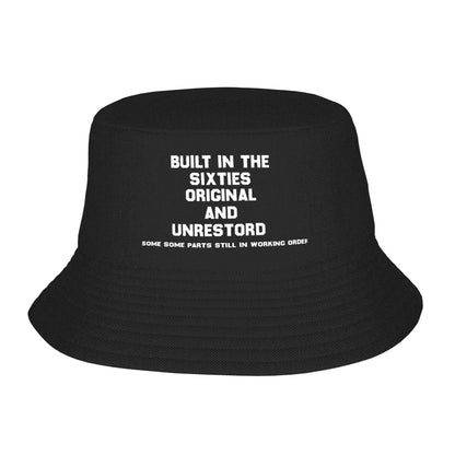 Vintage 1960s Black Bucket Hat