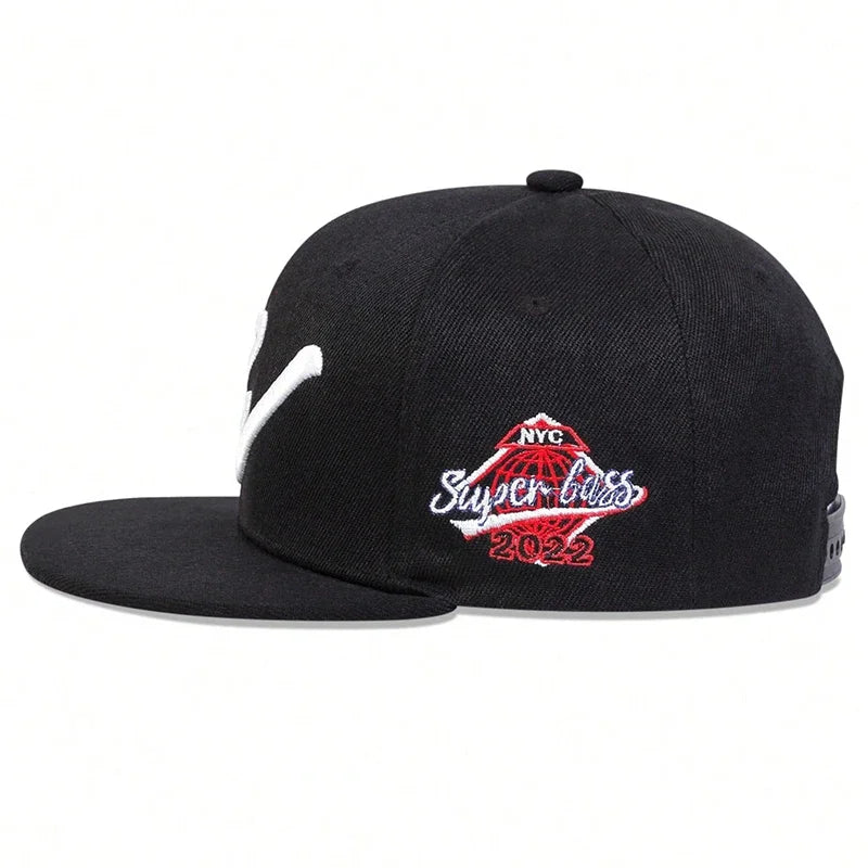 Unisex W Letter Embroidered Snapback Cap