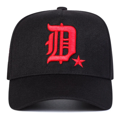 Unisex Gothic D Letter Embroidery Side Baseball Caps