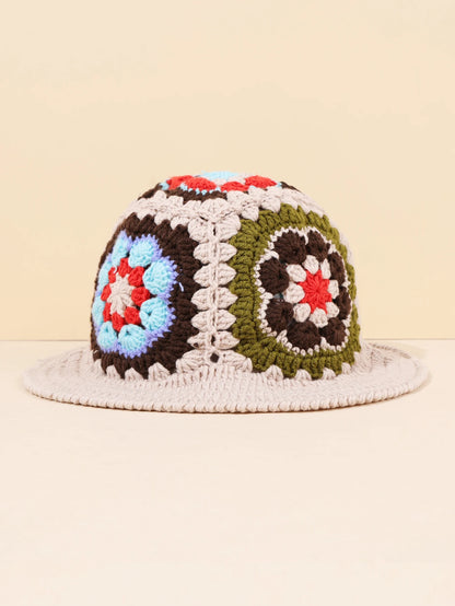 Colorful Floral Scallop Bucket Hat