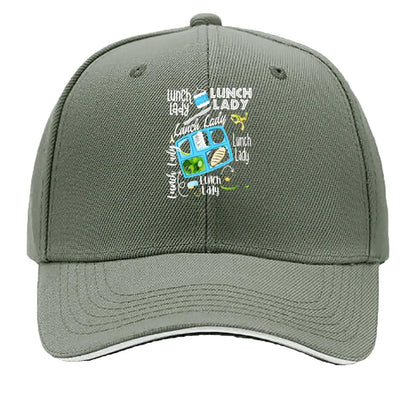 Milk Lunch Lady School Cafeteria Tray Food Graphic Sandwich Baseball Cap