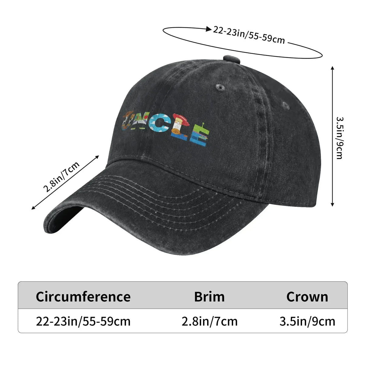 Uncle Family Birthday Distressed Denim Baseball Cap