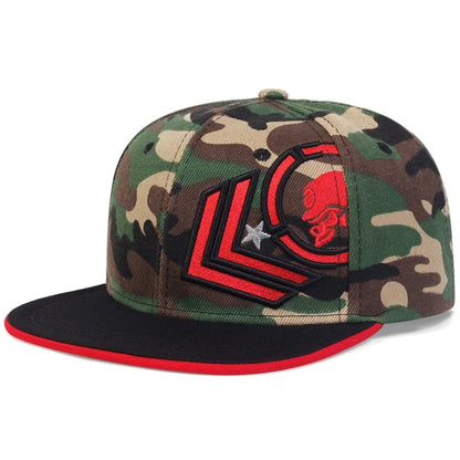Skeleton Embroidered Unisex Hip-Hop Snapback Cap