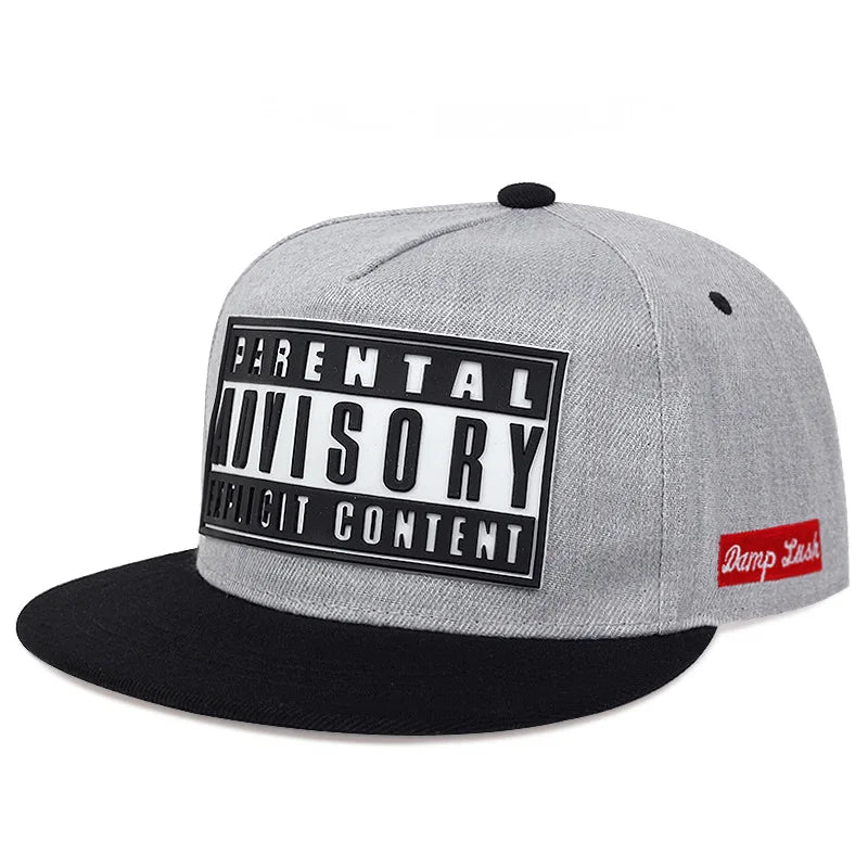 ADVISORY Embroidered Unisex Flat Brim Hip-Hop Snapback Cap