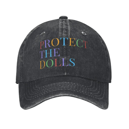 Protect The Dolls Distressed Denim Baseball Cap
