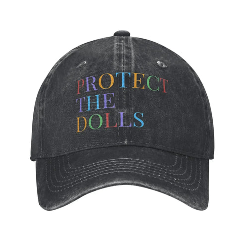 Protect The Dolls Distressed Denim Baseball Cap