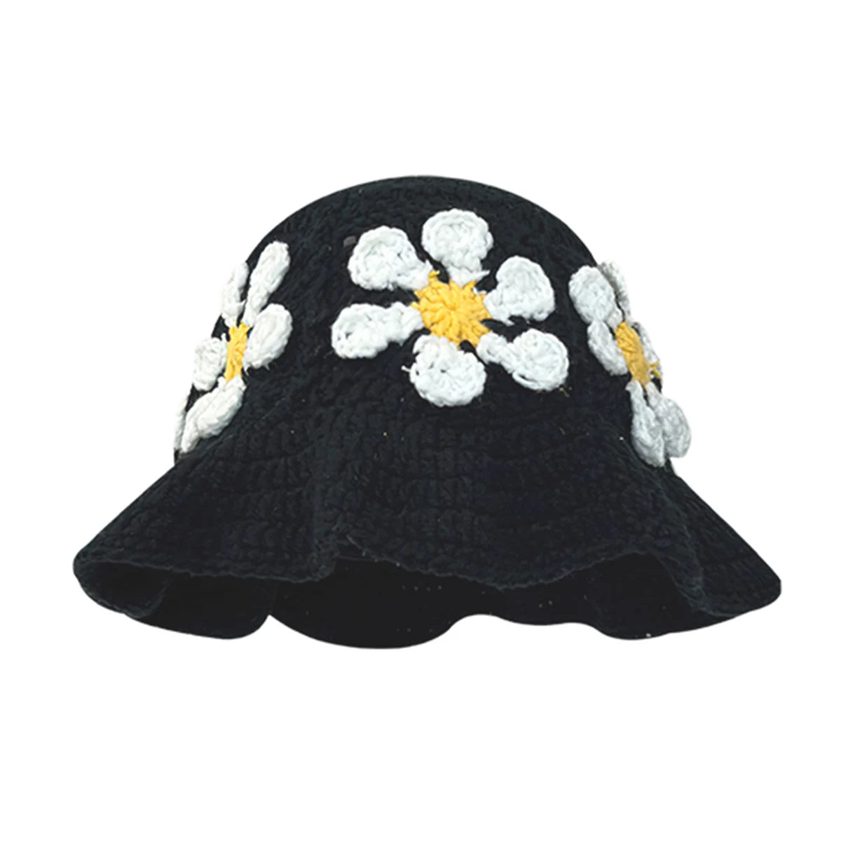 Women Colorful Crochet Wool Bucket Hat