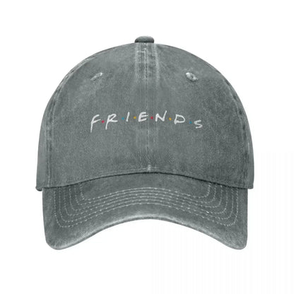 Vintage Friends Distressed Denim Baseball Cap Hat