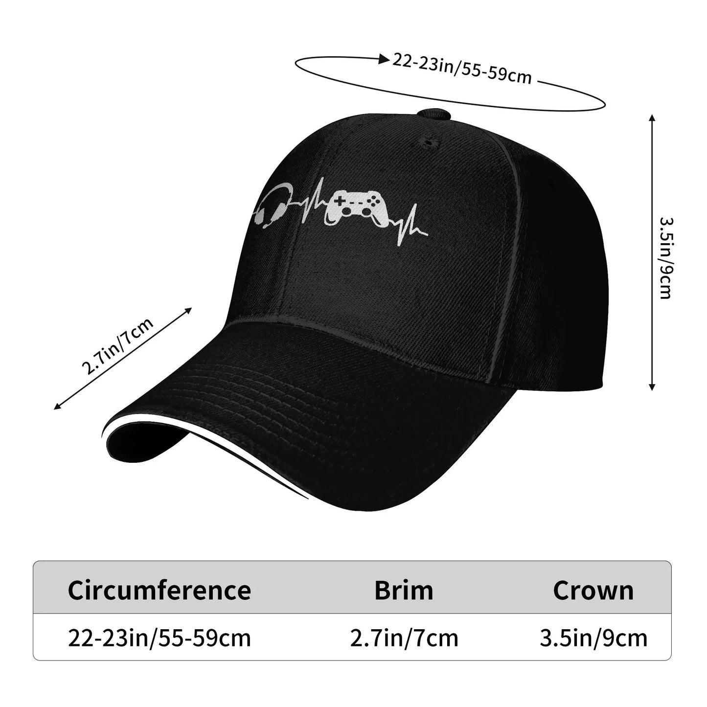 Gamer Gamepad Heartbeat Retro Trucker Baseball Cap