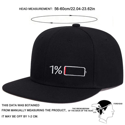 Battery Embroidered Hip-Hop Snapback Cap