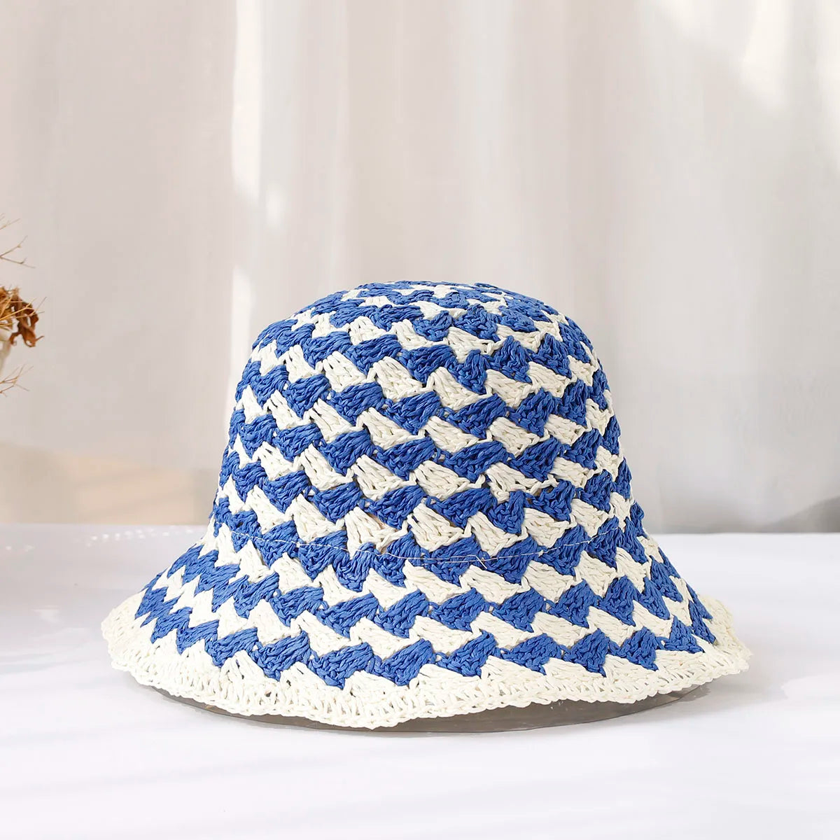 Women's Straw Crochet Sun Bucket Hat