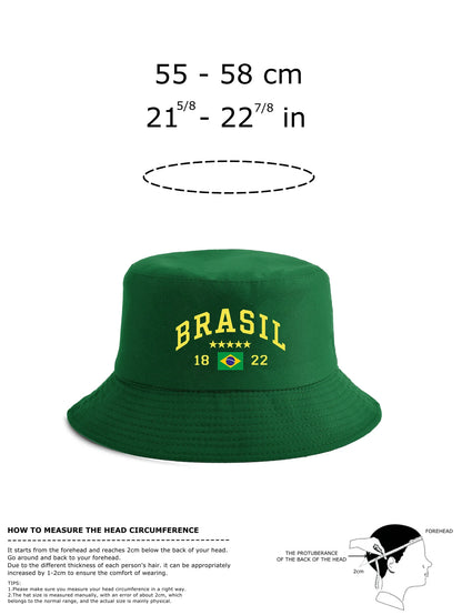 Unisex Brasil Flag Print Bucket Hat