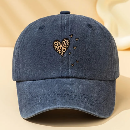 Leopard Heart Retro Baseball Cap