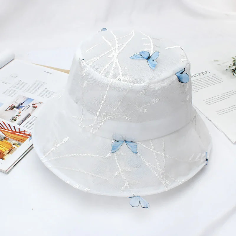 Fashion Butterfly Bucket Hats Women Summer