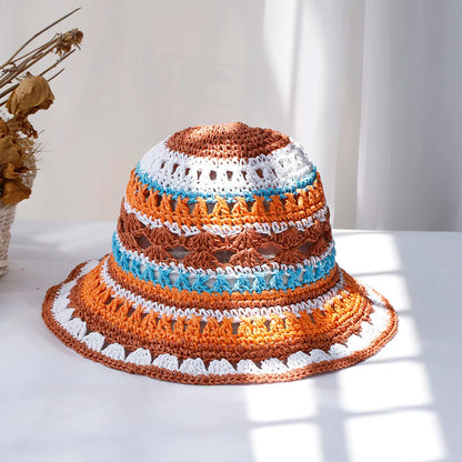 Women's Multicolor Foldable Crochet Bucket Hat