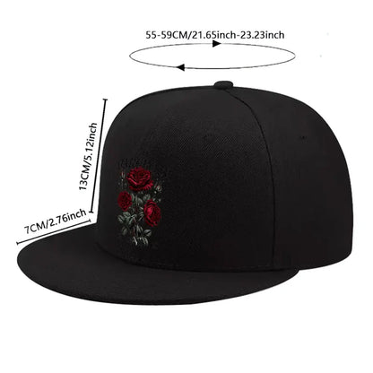 Dark Rose Flat Brim Snapback Cap