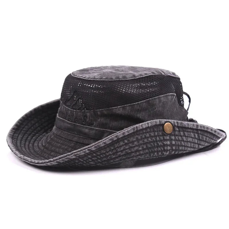 Breathable Mesh Wide Brim UV Protection Bucket Hat