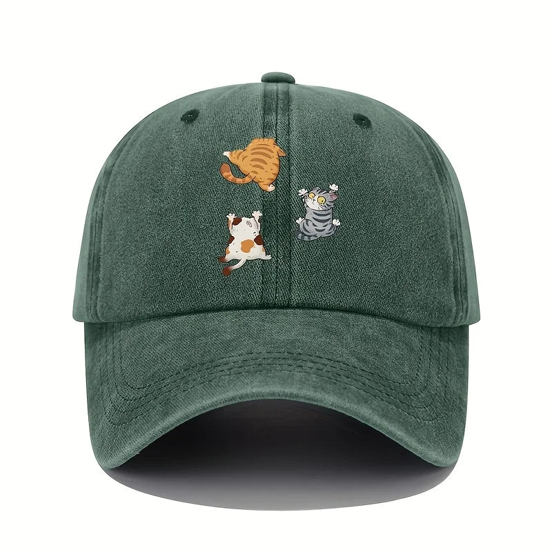 Cute Three Cats Travel Baseball Cap