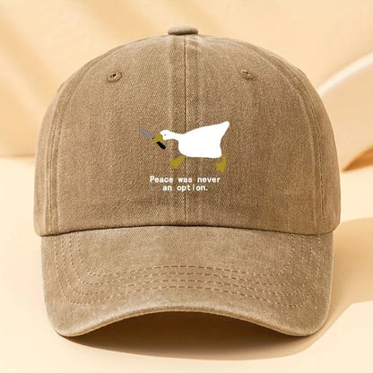 Running Goose Print Travel Baseball Cap