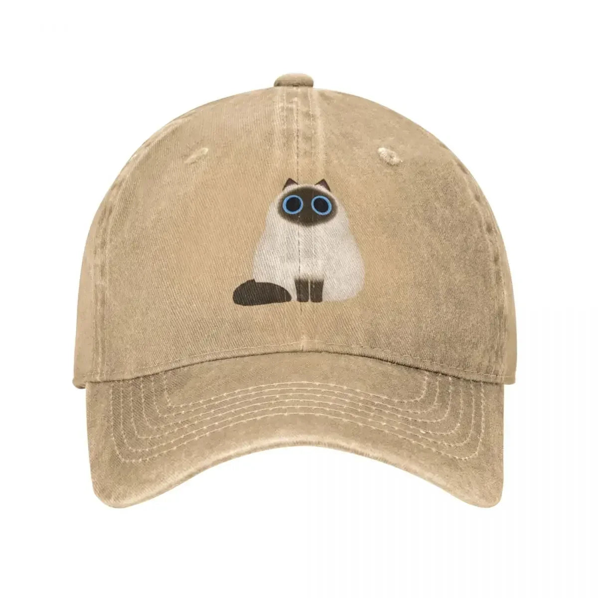 Himalayan Cat Washed Denim Baseball Cap